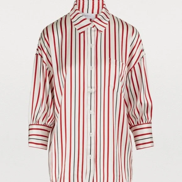 Anine Bing Tops Anine Bing Small Silk Shirt Striped Mia 34